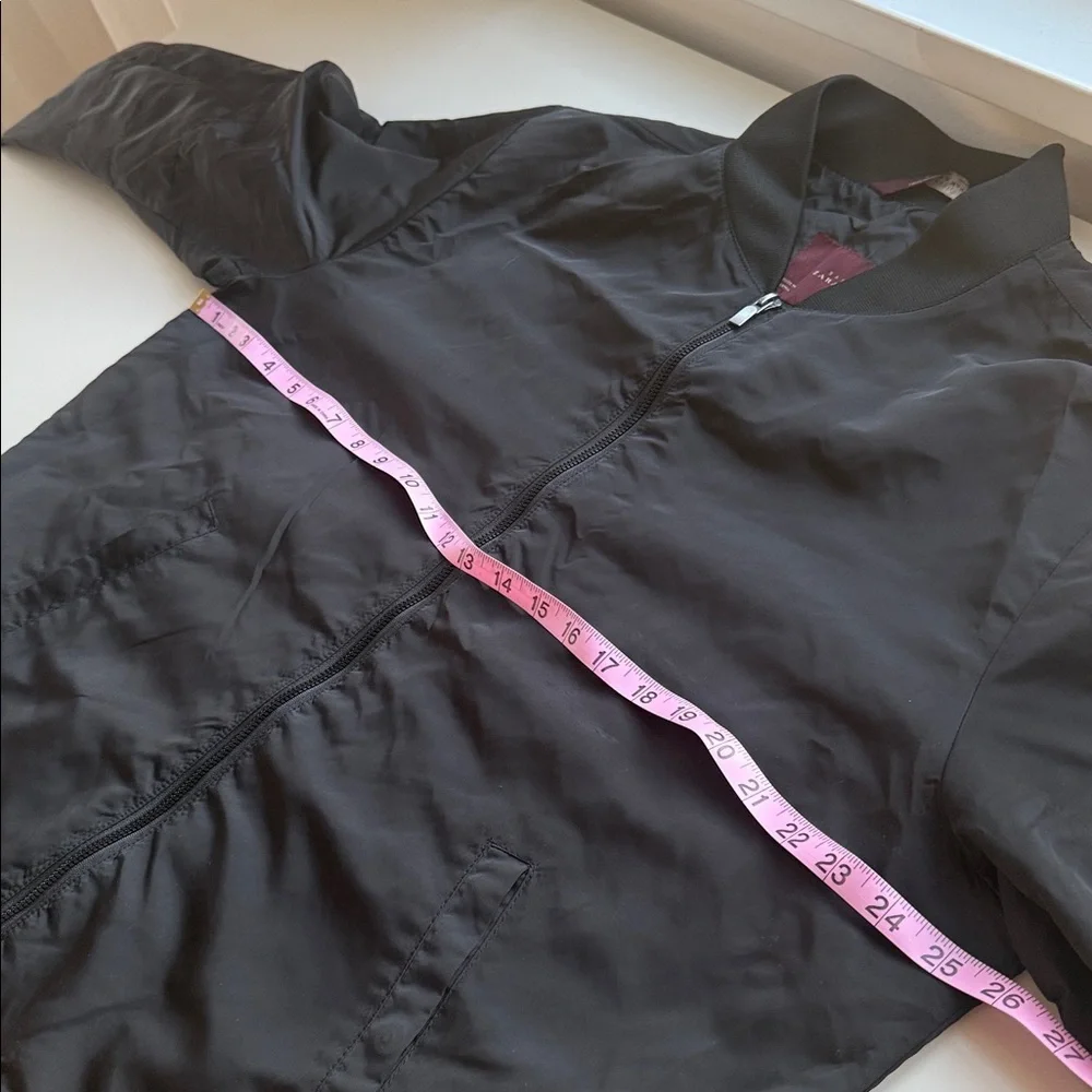 Men's ZARA Classic Black Bomber Jacket, Size XXL